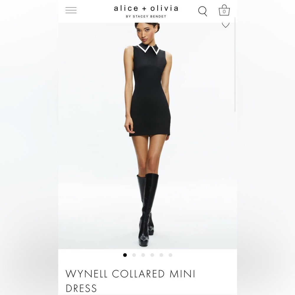 ALICE & OLIVIA— WYNELL COLLARED MINI DRESS size 2